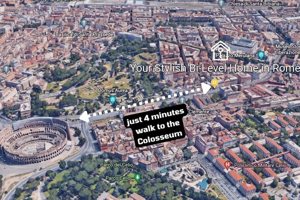 Stylish Loft - Colosseum 4 Min Walk -3 Beds -Sleeps Up To 6 People Apartment Rome