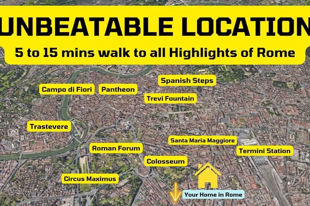 Stylish Loft - Colosseum 4 Min Walk -3 Beds -Sleeps Up To 6 People Apartment Rome 0*,  Italy